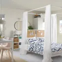 IKEA VITARNA ВІТАРНА, каркас ліжка із балдахіном, біла деревина Luröy/Skådis, 140x200 см 595.563.37 фото thumb №3