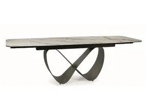 Стол обеденный раскладной SIGNAL Infinity Ceramic 160(240)х95 см, белый / коричневый фото