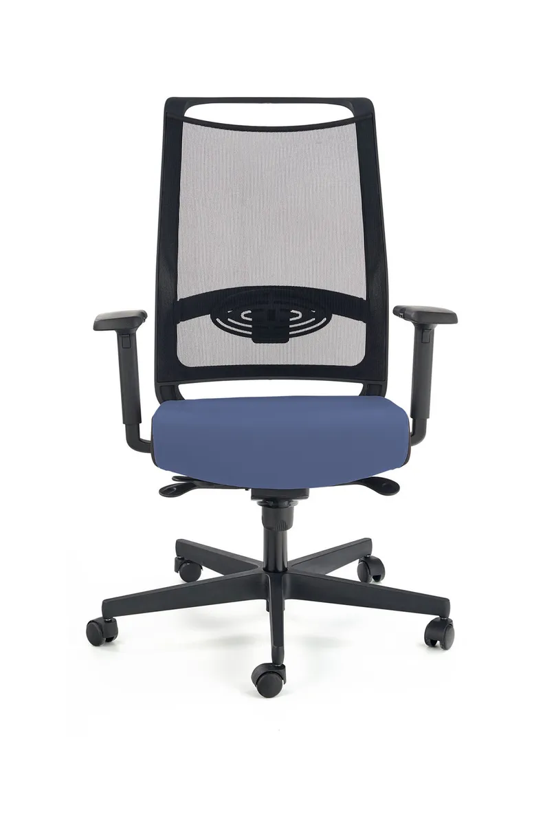 Крісло комп'ютерне офісне обертове HALMAR GULIETTA, спинка - сітка, сидіння - чорний / синій - ERF6026 фото №2