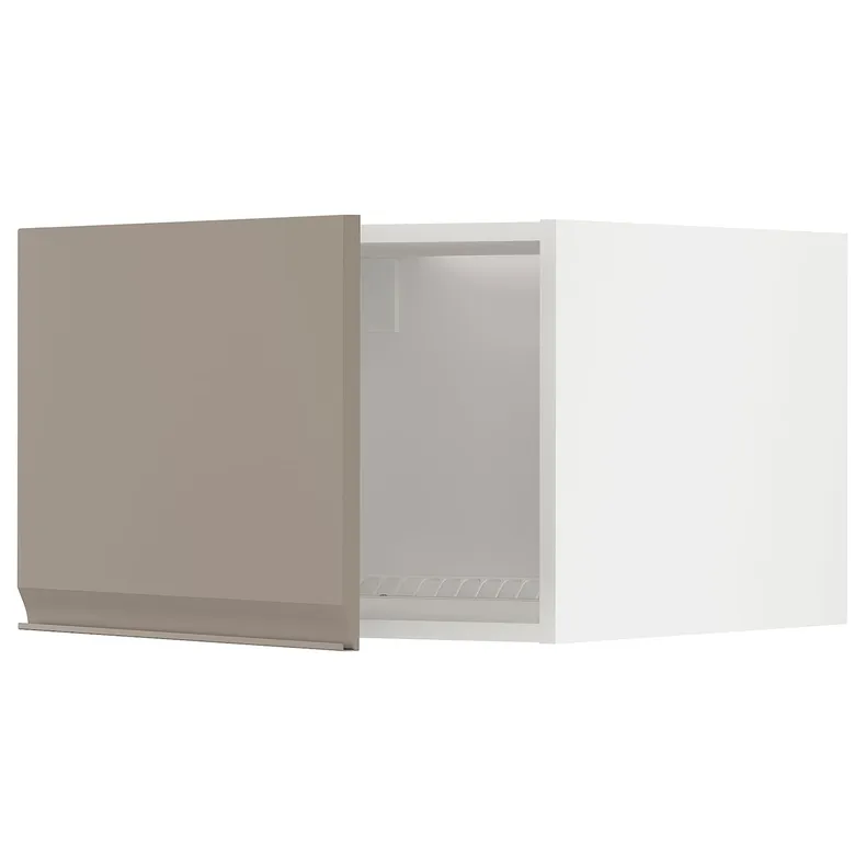 IKEA METOD МЕТОД, верхня шафа для холодильн / мороз кам, білий / Upplöv матовий темно-бежевий, 60x40 см 094.917.01 фото №1