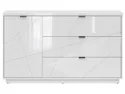 BRW комод Forn 156 см с дверцами и 3 ящиками, белый глянцевый KOM1D3S-BIP фото thumb №2