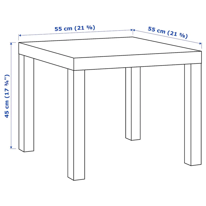 IKEA LACK ЛАКК, придиванный столик, белый крашеный дуб, 55x55 см 703.190.28 фото №7