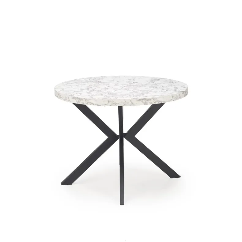 Кухонний стіл HALMAR PERONI 100-250x100 см білий мармур - чорний фото №1