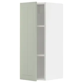 IKEA METOD МЕТОД, навесной шкаф с полками, белый / светло-зеленый, 30x80 см 294.869.06 фото