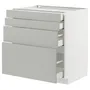 IKEA METOD МЕТОД / MAXIMERA МАКСИМЕРА, напольный шкаф 4 фасада / 4 ящика, белый / светло-серый, 80x60 см 295.385.71 фото