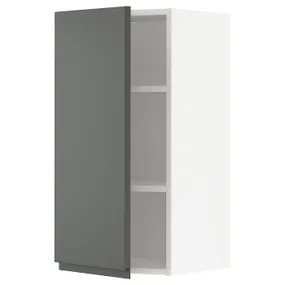IKEA METOD МЕТОД, навесной шкаф с полками, белый / Воксторп темно-серый, 40x80 см 394.626.36 фото