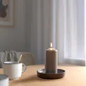 IKEA DAGLIGEN ДАГЛИГЕН, неароматическая формовая свеча, темный серо-бежевый, 14 см 105.517.13 фото thumb №2