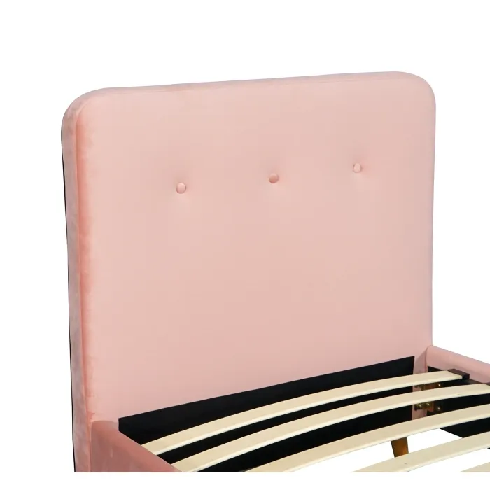 Кровать односпальная бархатная 90x200 MEBEL ELITE MIKEL Velvet, розовый фото №8