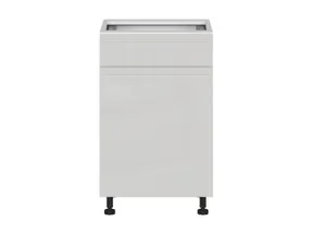 BRW Базовый шкаф Sole для кухни 50 см левый с ящиками бесшумного закрывания светло-серый глянец, альпийский белый/светло-серый глянец FH_D1S_50/82_L/STB-BAL/XRAL7047 фото