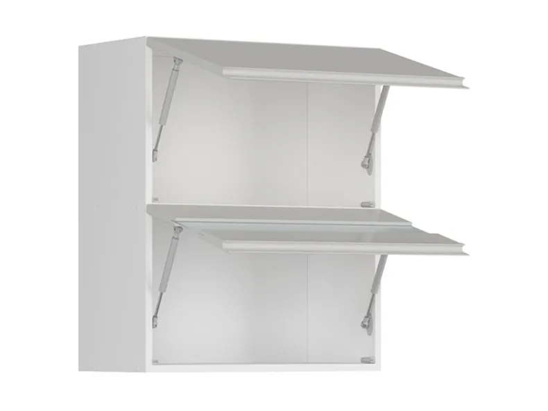 BRW Одиночна кухонна шафа 60 см з нахиленим дисплеєм світло-сірий глянець, альпійський білий/світло-сірий глянець FH_G2O_60/72_OV/O-BAL/XRAL7047 фото №3