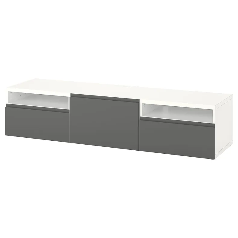 IKEA BESTÅ БЕСТО, тумба під телевізор, білий/Västerviken темно-сірий, 180x42x39 см 995.729.72 фото №1