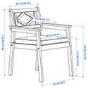 IKEA BONDHOLMEN БОНДХОЛЬМЕН, стіл+4 крісла з підлокітн, вуличний, білий/бежевий/ярпенський/дувхольменський антрацит 495.498.37 фото thumb №4