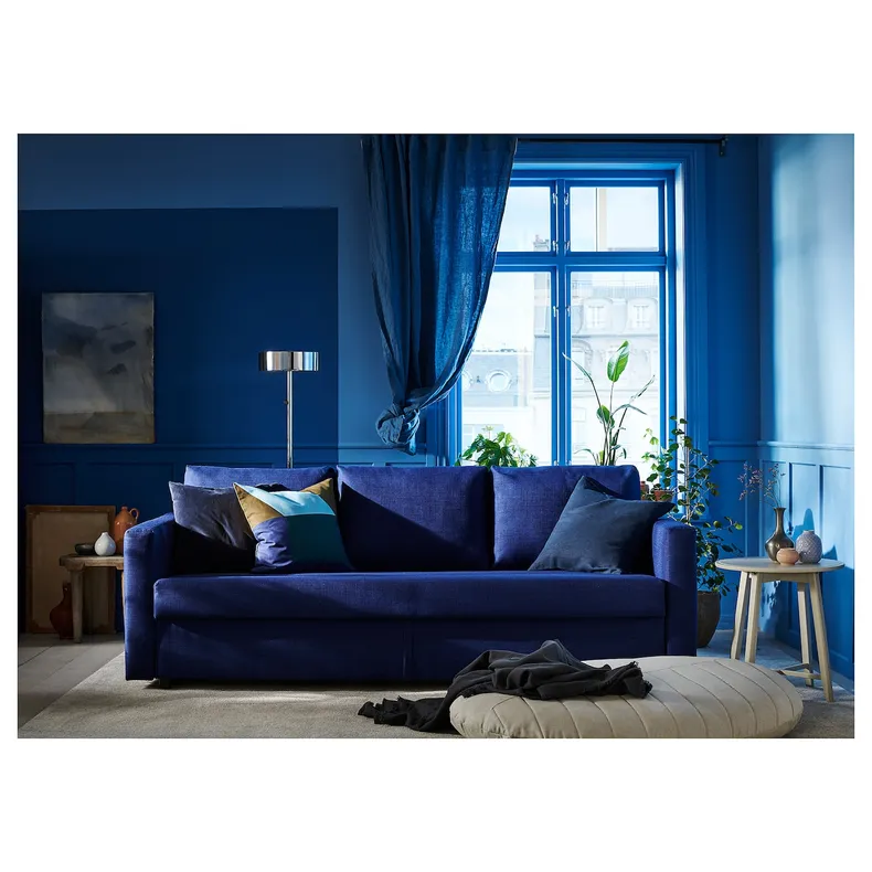 IKEA FRIHETEN ФРИХЕТЭН, 3-местный диван-кровать, Скифтебо синий 604.315.63 фото №7