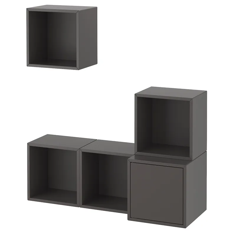 IKEA EKET ЭКЕТ, комбинация настенных шкафов, тёмно-серый, 105x35x120 см 592.224.95 фото №1