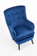 Кресло мягкое HALMAR RAVEL темно-синий/черный фото thumb №10