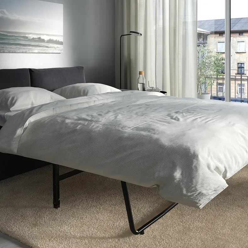 IKEA VIMLE ВІМЛЕ, 3-місний диван-ліжко, з широкими підлокітниками / САКСЕМАРА чорно-синій 295.372.32 фото №4