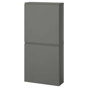IKEA BESTÅ БЕСТО, навесной шкаф с 2 дверями, Темно-серый / Вястервикен темно-серый, 60x22x128 см 995.081.27 фото