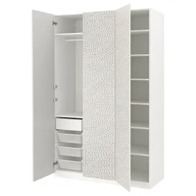 IKEA PAX ПАКС / MISTUDDEN МІСТУДДЕН, гардероб, комбінація, білий/сірий візерунок, 150x60x236 см 795.212.19 фото