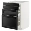 IKEA METOD МЕТОД / MAXIMERA МАКСИМЕРА, напольный шкаф с выдвиж панелью / 3ящ, белый / Лерхиттан с черными пятнами, 60x60 см 494.336.86 фото thumb №1