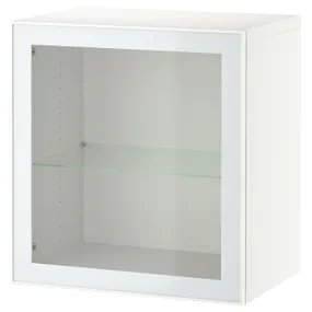 IKEA BESTÅ БЕСТО, комбинация настенных шкафов, белый Стекловик / белый / светло-зеленый Прозрачное стекло, 60x42x64 см 994.891.81 фото
