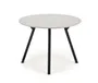 Круглый стол кухонный HALMAR BALROG 100x100 см, каркас - черный, столешница - светло-серая фото