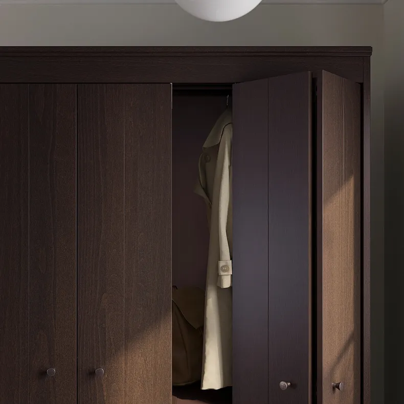 IKEA IDANÄS ИДАНЭС, гардероб, тёмно-коричневый с пятнами, 121x211 см 504.588.31 фото №7