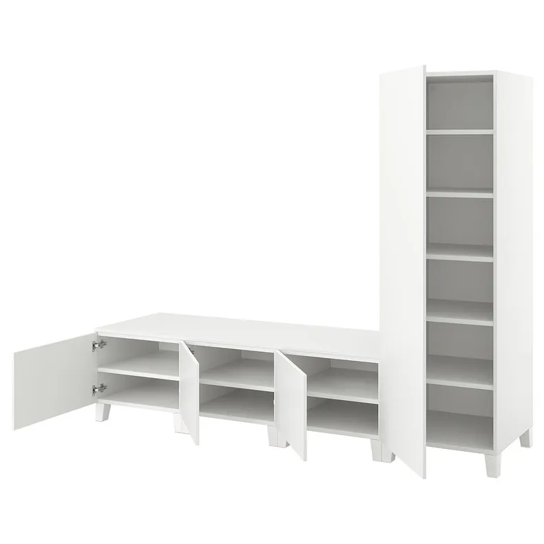 IKEA PLATSA ПЛАТСА, гардероб 4-дверный, белый / фонен белый, 240x57x191 см 694.370.80 фото №1