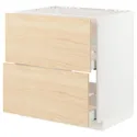 IKEA METOD МЕТОД / MAXIMERA МАКСИМЕРА, напол шкаф д / варочн панели / вытяжка, белый / аскерсундский узор светлый ясень, 80x60 см 993.356.45 фото thumb №1