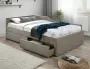 Ліжко односпальне SIGNAL Eliot Velvet 120x200 см, темно-бежевий фото