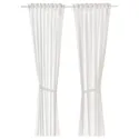 IKEA LEN ЛЕН, штори із зав’язками, пара, крапки / білий, 120x300 см 704.576.37 фото thumb №1