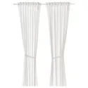 IKEA LEN ЛЕН, гардины с прихватом, 2 шт., точки / белый, 120x300 см 704.576.37 фото thumb №1