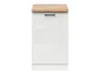 BRW Базовый шкаф для кухни Junona Line 50 см левый со столешницей меловой глянец, белый/мелкозернистый белый глянец D1D/50/82_L_ZBL-BI/KRP/DCRZ фото
