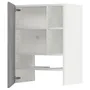IKEA METOD МЕТОД, настінн шаф д / витяжки з полиц / дверц, білий / сірий Бодбін, 60x80 см 595.044.85 фото