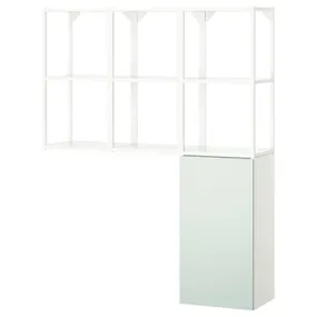 IKEA ENHET ЕНХЕТ, шафа, білий / блідо-сіро-зелений, 120x32x150 см 595.481.06 фото