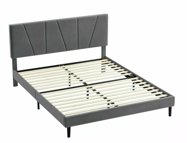 Ліжко односпальне SIGNAL Savana Velvet 120x200 см, сірий фото №3