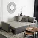 Угловой диван бархатный MEBEL ELITE MARKUS Velvet, 238 см, серый (правый) фото thumb №10