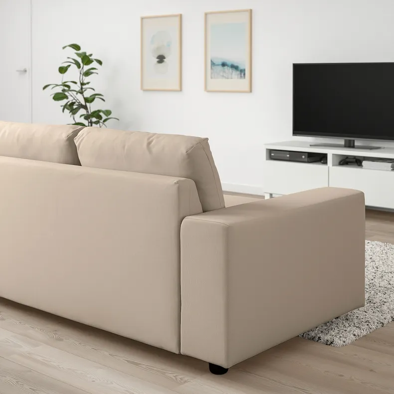 IKEA VIMLE ВІМЛЕ, 3-місний диван, з широкими підлокітниками / ХАЛЛАРП бежевий 594.014.30 фото №3