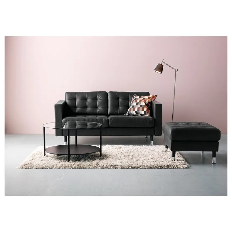 IKEA LANDSKRONA ЛАНДСКРУНА, 2-місний диван, Grann / Bomstad чорний / металлик 190.317.42 фото №3