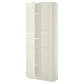 IKEA METOD МЕТОД, висока шафа із полицями, білий / БУДБІН кремово-білий, 80x37x200 см 194.693.80 фото