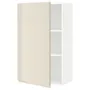 IKEA METOD МЕТОД, шафа навісна із полицями, білий / Voxtorp високий глянець світло-бежевий, 60x100 см 494.551.74 фото