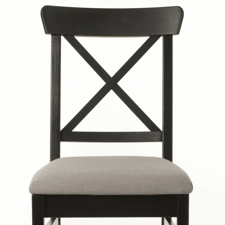 IKEA INGOLF ИНГОЛЬФ, стул, коричнево-черный / нолхага серо-бежевый 004.730.75 фото №4