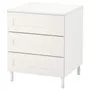 IKEA PLATSA ПЛАТСА, комод с 3 ящиками, белый / саннидальный белый, 60x57x73 см 094.878.55 фото