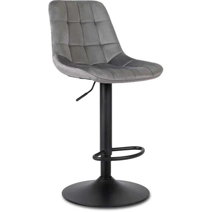 Барный стул бархатный MEBEL ELITE ARCOS 2 Velvet, серый фото №1