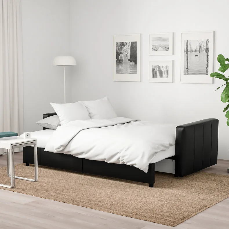 IKEA FRIHETEN ФРІХЕТЕН, 3-місний диван-ліжко, БОМСТАД чорний 203.411.35 фото №3