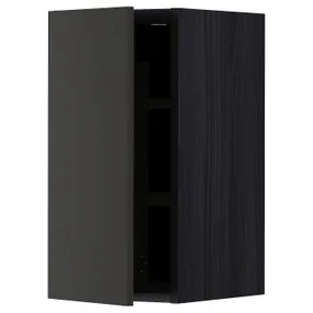 IKEA METOD МЕТОД, шафа навісна із полицями, чорний / матовий антрацит Nickebo, 30x60 см 394.989.04 фото
