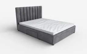 Двоспальне ліжко HALMAR З шухлядами Grace 160x200 см сіре фото