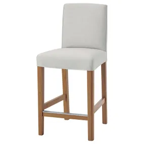IKEA BERGMUND БЕРГМУНД, стул барный, имит. дуб / орста светло-серый, 62 см 493.882.07 фото