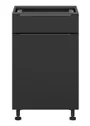 BRW Кухонна шафа Sole L6 50 см ліва з висувною шухлядою з плавним закриттям чорний матовий, чорний/чорний матовий FM_D1S_50/82_L/STB-CA/CAM фото