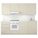 IKEA METOD МЕТОД, кухня, белый Maximera/Voxtorp глянцевый светло-бежевый, 240x60x228 см 195.854.45 фото thumb №1