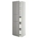 IKEA METOD МЕТОД / MAXIMERA МАКСИМЕРА, высокий шкаф с ящиками, белый / бодбинский серый, 60x60x200 см 093.787.81 фото thumb №1